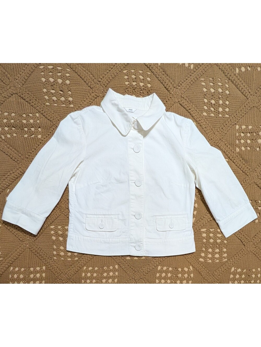 Talbots Petites White Denim Jacket Stretch Size 10P